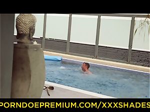 hard-core SHADES - Latina with immense booty in xxx pool fuck-a-thon